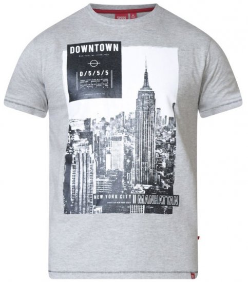 D555 Clive T-shirt Grey - Тениски - мъжки тениски големи размери