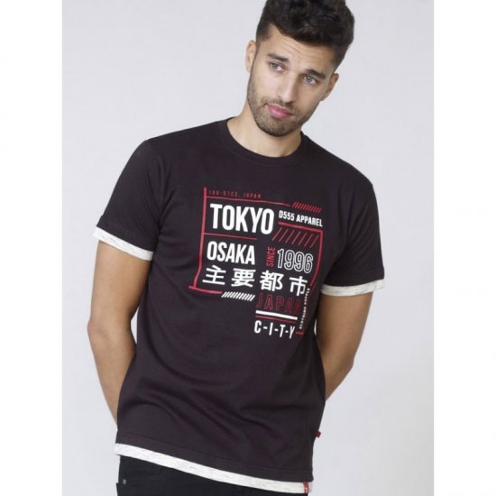 D555 Merlin T-shirt Black - Тениски - мъжки тениски големи размери