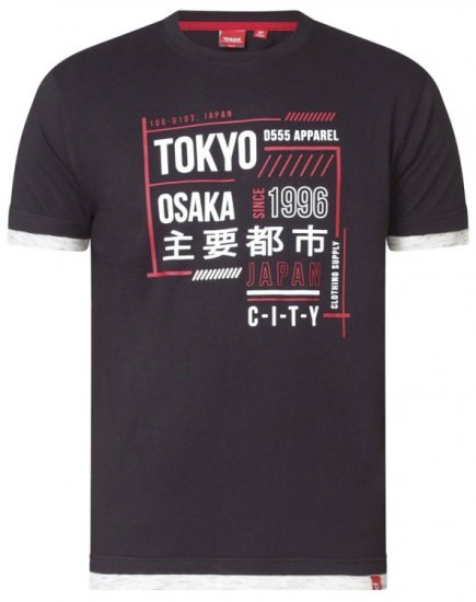 D555 Merlin T-shirt Black - Тениски - мъжки тениски големи размери