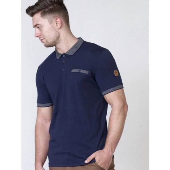D555 Walker Polo Navy - Поло тениски - мъжки тениски с яка големи размери