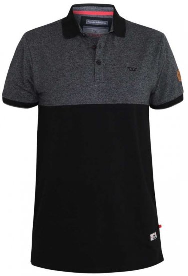D555 Stefhen Polo Black - Поло тениски - мъжки тениски с яка големи размери