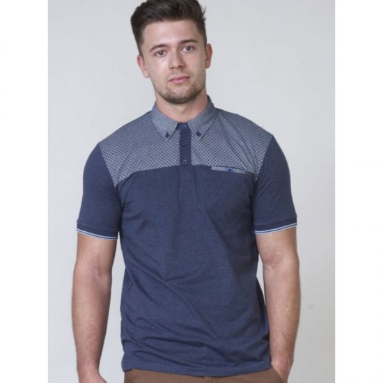 D555 Brent Polo Denim Blue - Поло тениски - мъжки тениски с яка големи размери