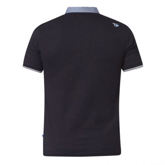 D555 Brent Polo Black - Поло тениски - мъжки тениски с яка големи размери