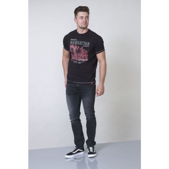 D555 Perry T-shirt Black - Тениски - мъжки тениски големи размери