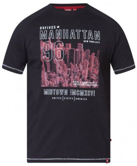 D555 Perry T-shirt Black - Тениски - мъжки тениски големи размери
