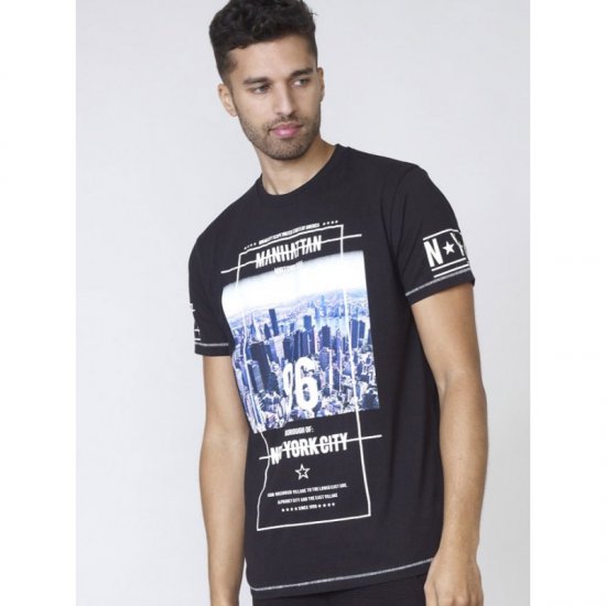 D555 Ethan T-shirt Black - Тениски - мъжки тениски големи размери