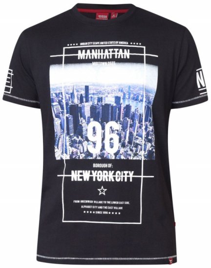 D555 Ethan T-shirt Black - Тениски - мъжки тениски големи размери