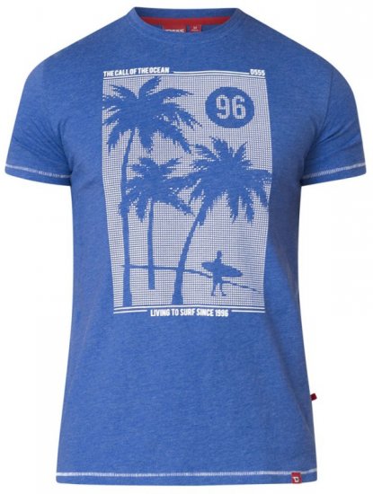 D555 Kansas T-shirt Blue - Тениски - мъжки тениски големи размери