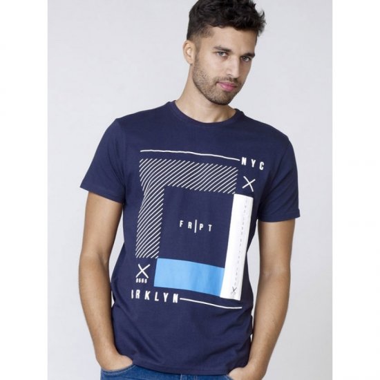 D555 Kenton T-shirt Navy - Тениски - мъжки тениски големи размери