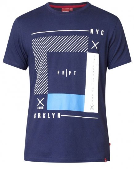 D555 Kenton T-shirt Navy - Тениски - мъжки тениски големи размери