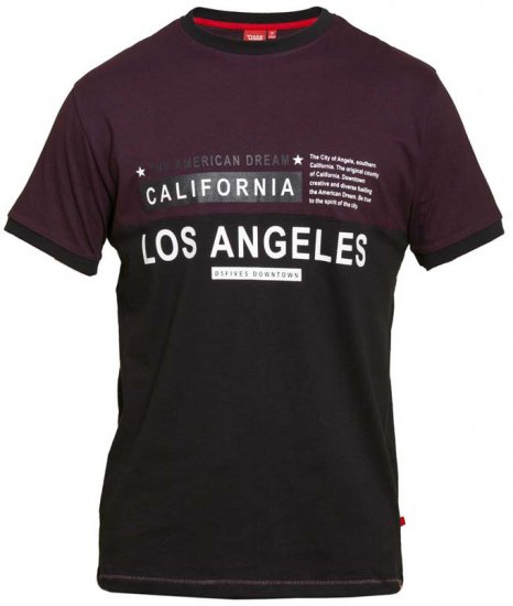 D555 Jackson T-shirt Burgundy - Тениски - мъжки тениски големи размери