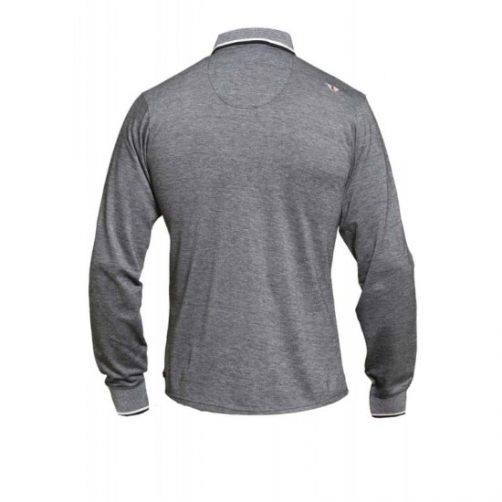 D555 Brockville Long Sleeve Polo Grey - Поло тениски - мъжки тениски с яка големи размери