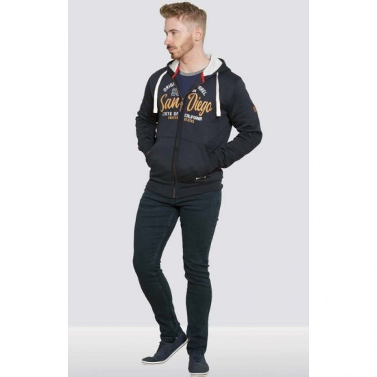 D555 Stockton Hoodie Navy - Суичъри & cуичъри с качулка - мъжки суичъри големи размери