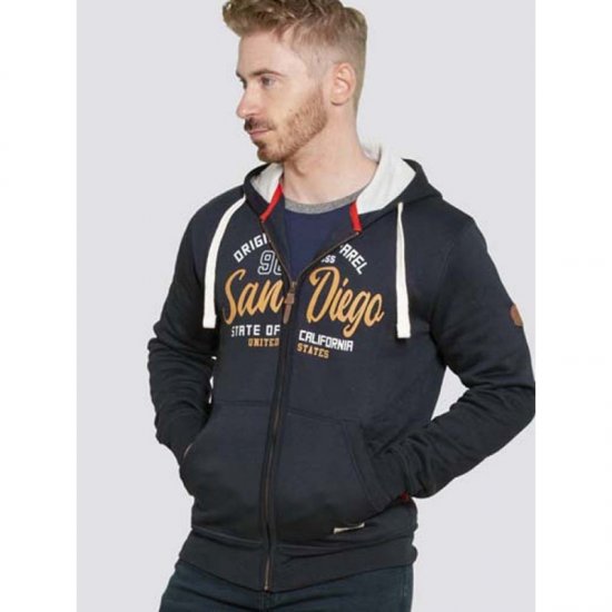 D555 Stockton Hoodie Navy - Суичъри & cуичъри с качулка - мъжки суичъри големи размери