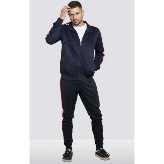 D555 Brookes Couture Zip Up Navy - Суичъри & cуичъри с качулка - мъжки суичъри големи размери