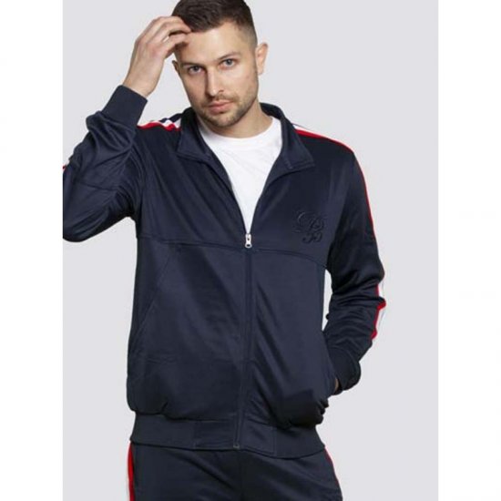 D555 Brookes Couture Zip Up Navy - Суичъри & cуичъри с качулка - мъжки суичъри големи размери