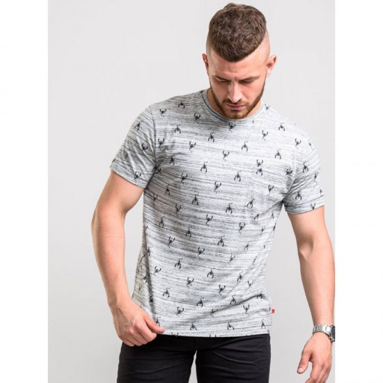 D555 Dario T-shirt Grey - Тениски - мъжки тениски големи размери