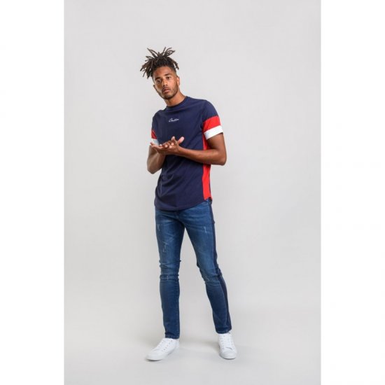 D555 Baker T-shirt Navy - Тениски - мъжки тениски големи размери