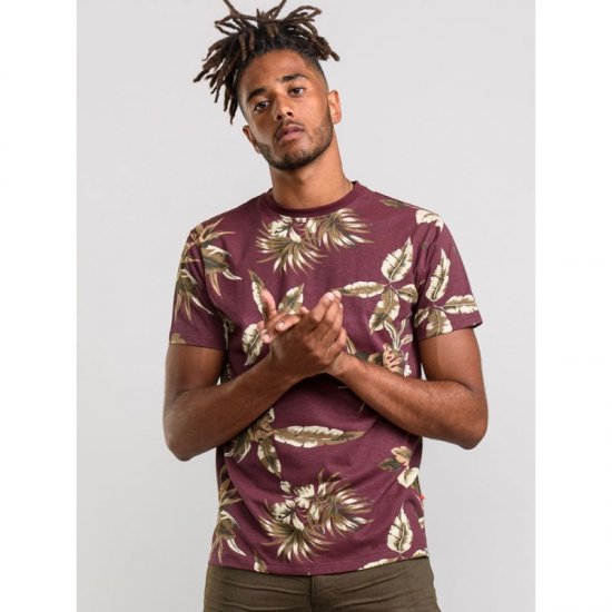 D555 Baxter T-shirt Wine-red - Тениски - мъжки тениски големи размери