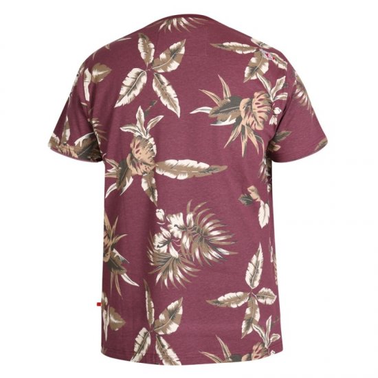 D555 Baxter T-shirt Wine-red - Тениски - мъжки тениски големи размери