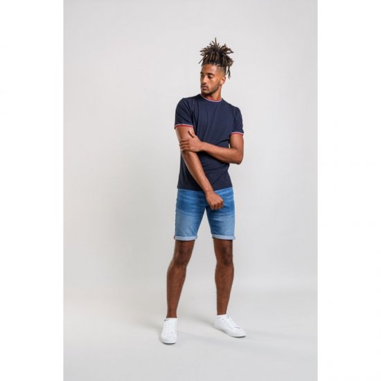 D555 Bates T-shirt Navy - Тениски - мъжки тениски големи размери