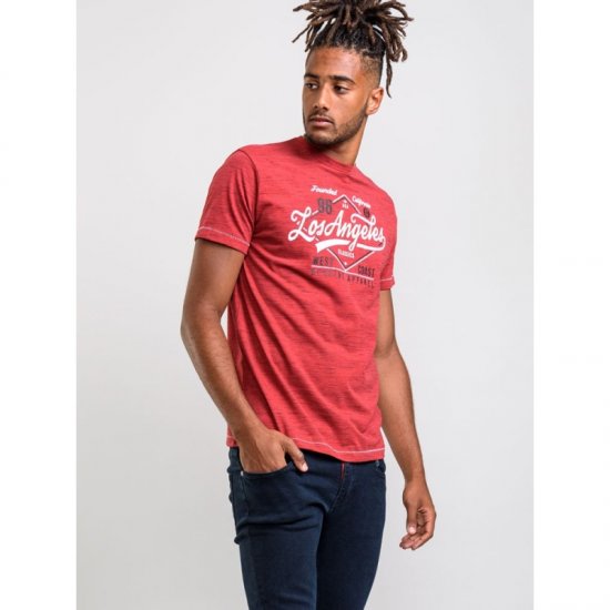 D555 Shelton T-shirt Red - Тениски - мъжки тениски големи размери