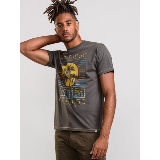 D555 Stanley T-shirt Khaki - Тениски - мъжки тениски големи размери