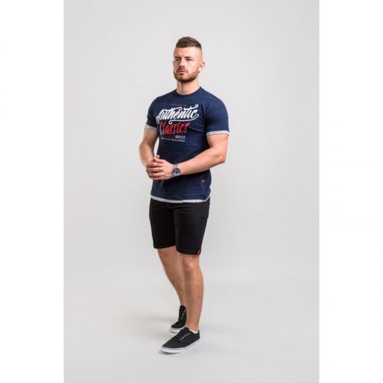 D555 Finn T-shirt Navy - Тениски - мъжки тениски големи размери