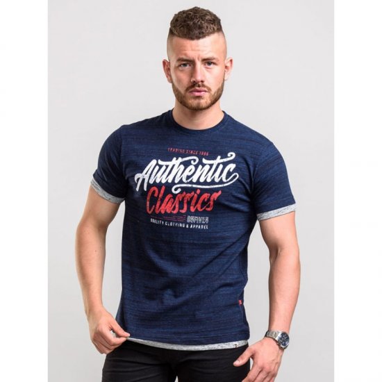 D555 Finn T-shirt Navy - Тениски - мъжки тениски големи размери