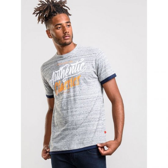 D555 Finn T-shirt Grey - Тениски - мъжки тениски големи размери