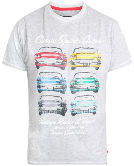 D555 Jenson T-shirt Grey - Тениски - мъжки тениски големи размери