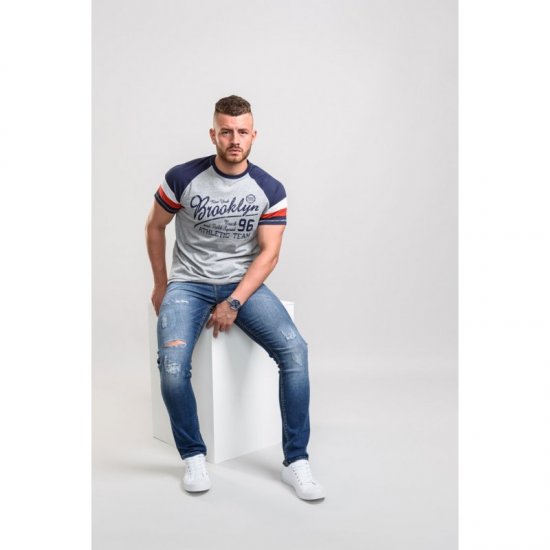 D555 Jones T-shirt Grey - Тениски - мъжки тениски големи размери