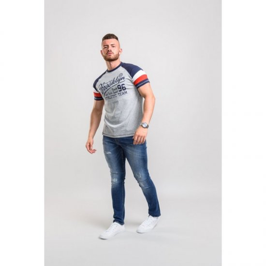 D555 Jones T-shirt Grey - Тениски - мъжки тениски големи размери