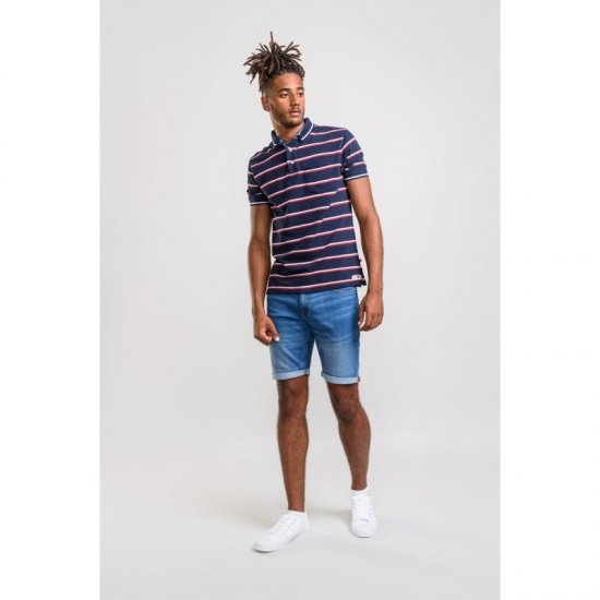 D555 Holmes Polo Navy - Поло тениски - мъжки тениски с яка големи размери