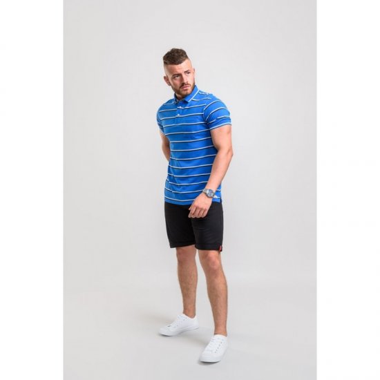 D555 Holmes Polo Blue - Поло тениски - мъжки тениски с яка големи размери