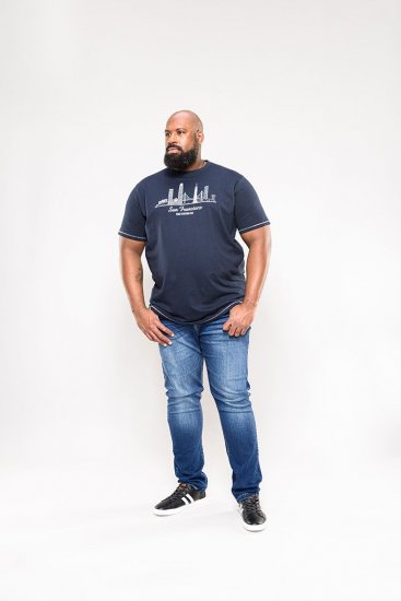 D555 Randwick San Francisco Printed T-Shirt Navy - Тениски - мъжки тениски големи размери