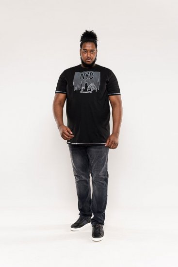 D555 Willoughby NYC Dot Printed T-Shirt Black - Тениски - мъжки тениски големи размери