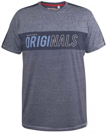 D555 Anson Originals Printed T-shirt Denim Marl - Тениски - мъжки тениски големи размери