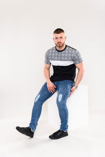 D555 Vista Couture Cut And Sew Curved Hem T-Shirt - Тениски - мъжки тениски големи размери