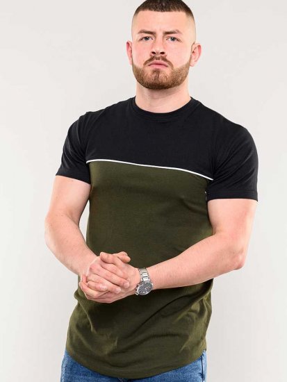 D555 Buckland Couture Cut And Sew Curved Hem T-Shirt - Тениски - мъжки тениски големи размери
