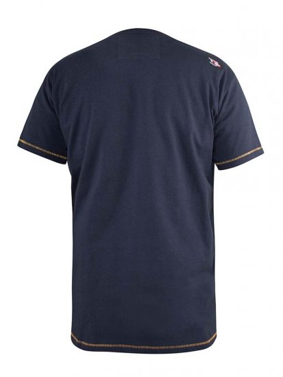 D555 Jasper Authentic Printed T-shirt Navy - Тениски - мъжки тениски големи размери