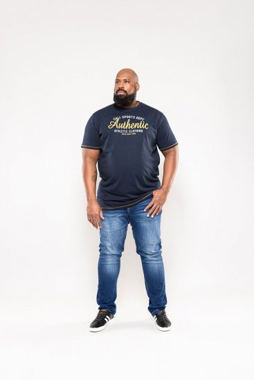 D555 Jasper Authentic Printed T-shirt Navy - Тениски - мъжки тениски големи размери