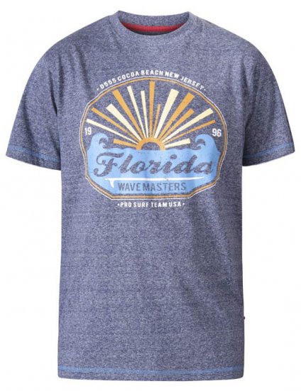 D555 Hallam Florida Wave Masters Crew Neck T-Shirt Navy Twist - Тениски - мъжки тениски големи размери