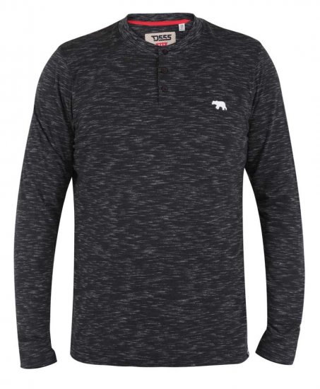 D555 Lavenham Long Sleeve Slub Grandad T-shirt - Тениски - мъжки тениски големи размери