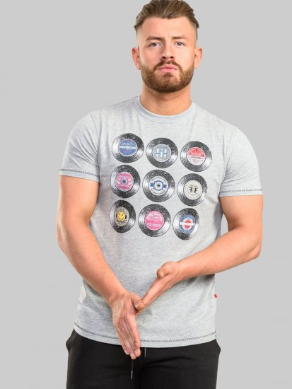 D555 Hexworth Vinyl Records Printed T-Shirt - Тениски - мъжки тениски големи размери