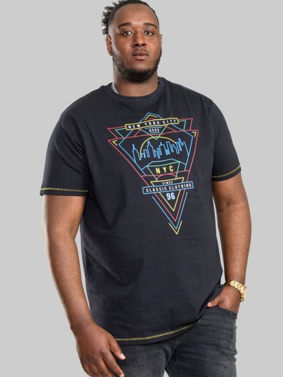 D555 Taunton Neon Printed T-Shirt - Тениски - мъжки тениски големи размери