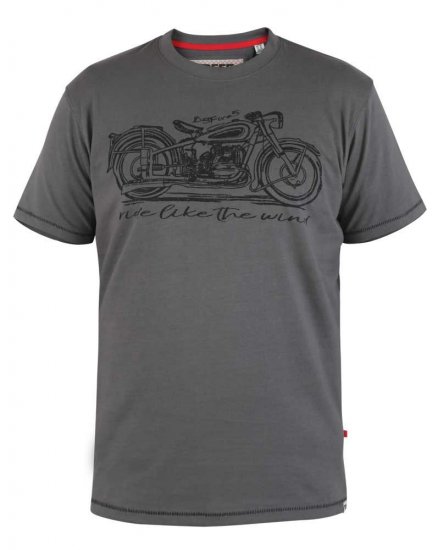 D555 Puxton Motorbike Printed T-Shirt - Тениски - мъжки тениски големи размери