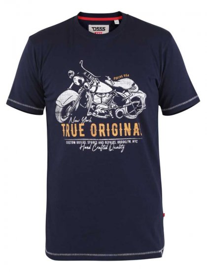D555 Axbridge Motorbike Printed T-Shirt - Тениски - мъжки тениски големи размери