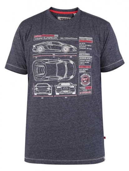 D555 Oakhill Super Car Blueprint T-shirt - Тениски - мъжки тениски големи размери