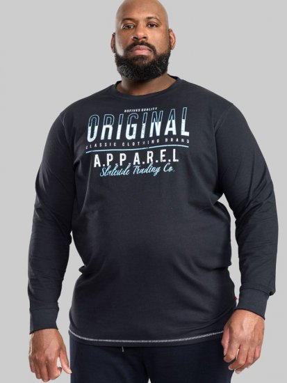 D555 Yeovil Long Sleeve T-Shirt - Тениски - мъжки тениски големи размери